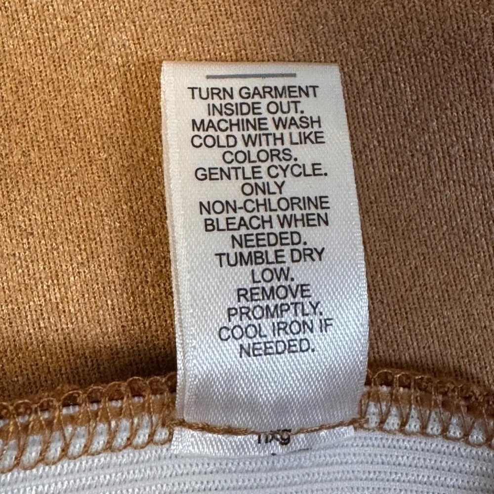 Cato Womens Faux Suede Button Front A-Line Skirt Camel Tan Midi Pockets Medium